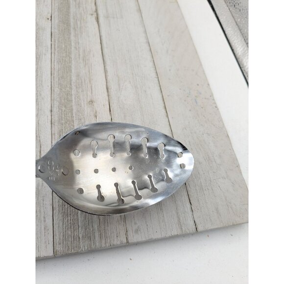 Vintage Ekco Slotted Serving Spoon Almond Handle 12" - Picture 8 of 8